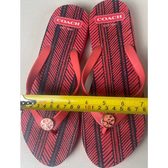 Coach Alessa Red Women Flip Flop Coral 9-10 - Picture 3 of 6